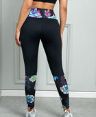 Printed Wide Waistband Active Leggings - Body By J'ne