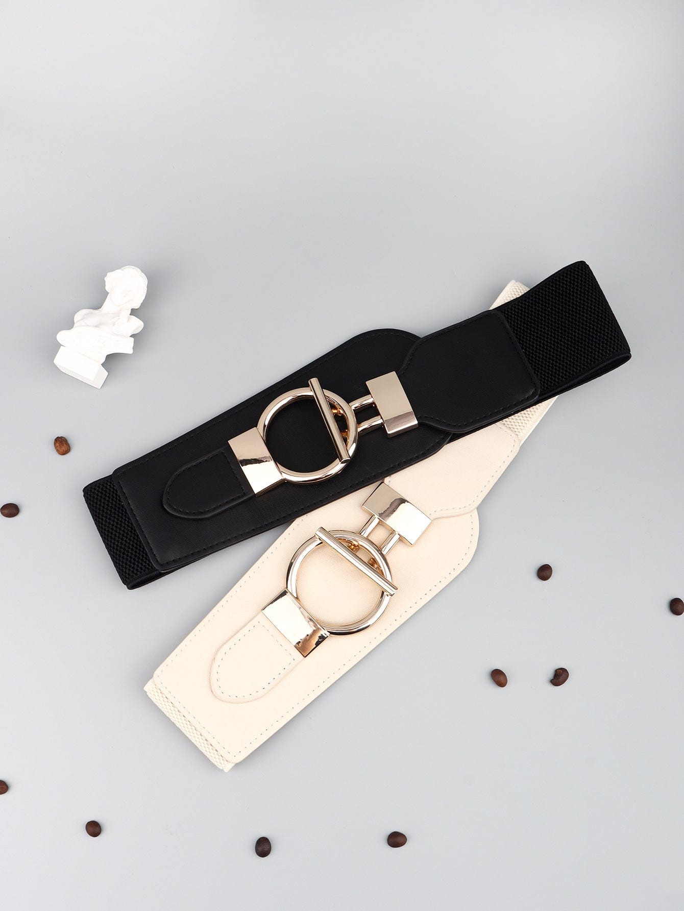 PU Elastic Wide Belt with Alloy Buckle - Body By J'ne