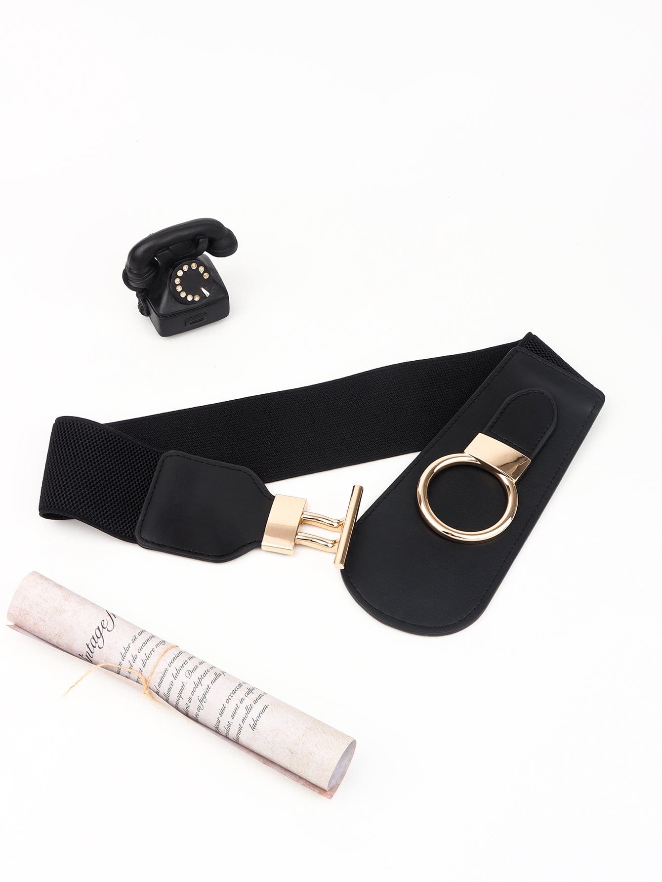 PU Elastic Wide Belt with Alloy Buckle - Body By J'ne