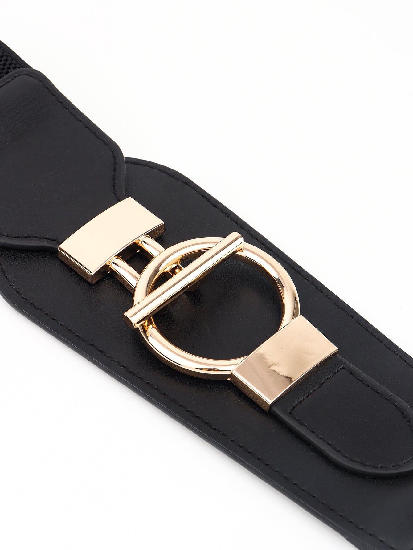PU Elastic Wide Belt with Alloy Buckle - Body By J'ne