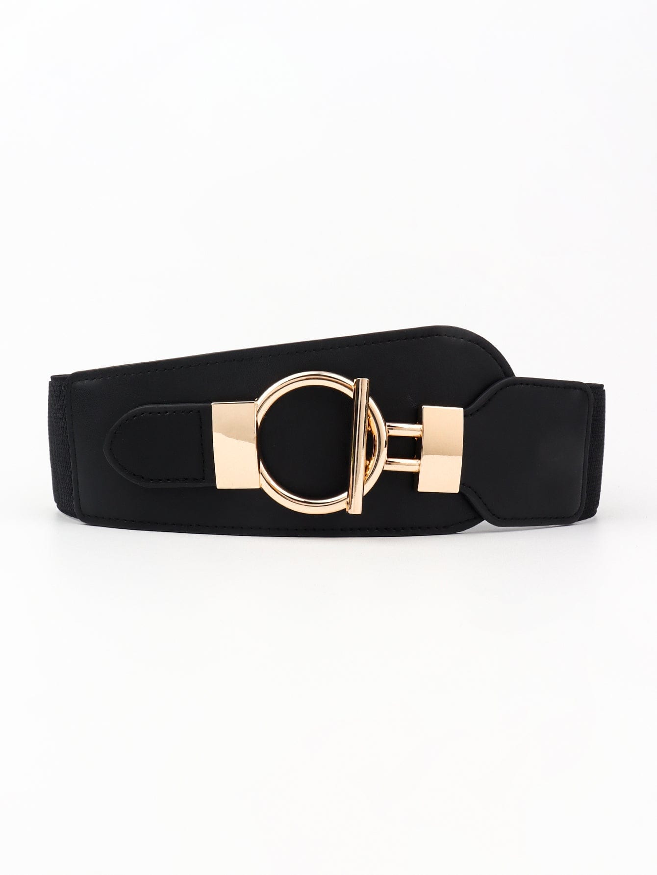PU Elastic Wide Belt with Alloy Buckle - Body By J'ne