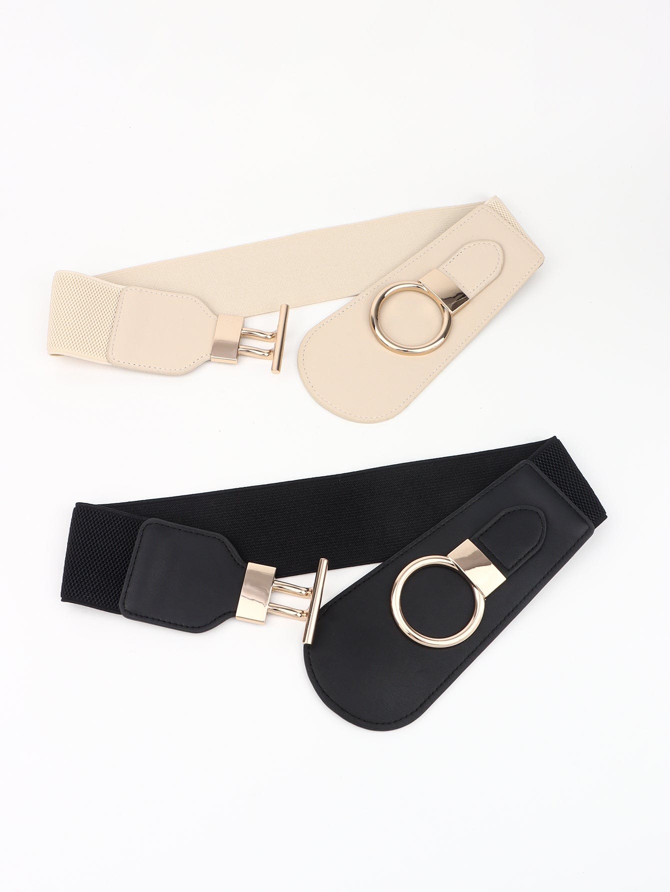 PU Elastic Wide Belt with Alloy Buckle - Body By J'ne