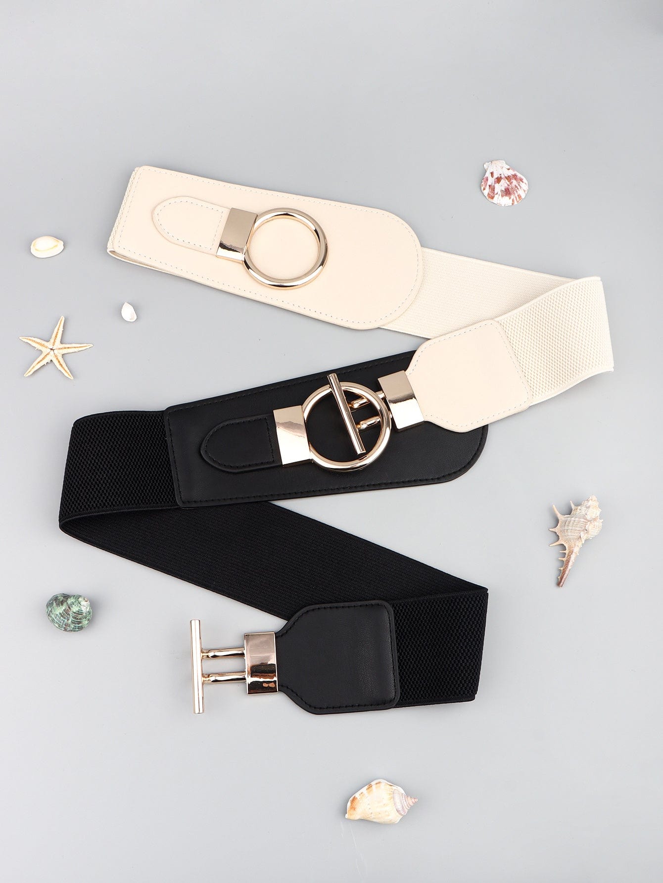 PU Elastic Wide Belt with Alloy Buckle - Body By J'ne