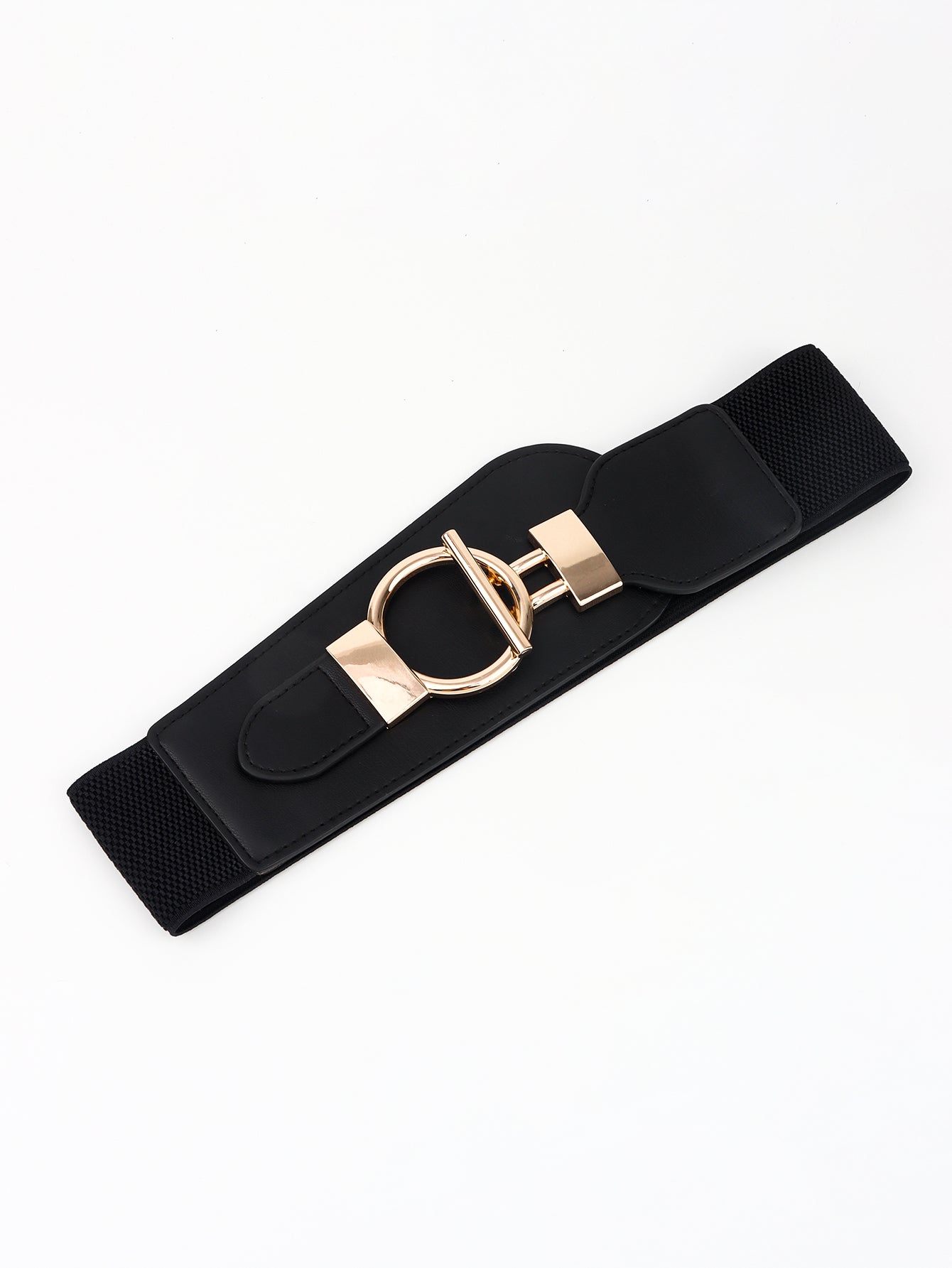 PU Elastic Wide Belt with Alloy Buckle - Body By J'ne