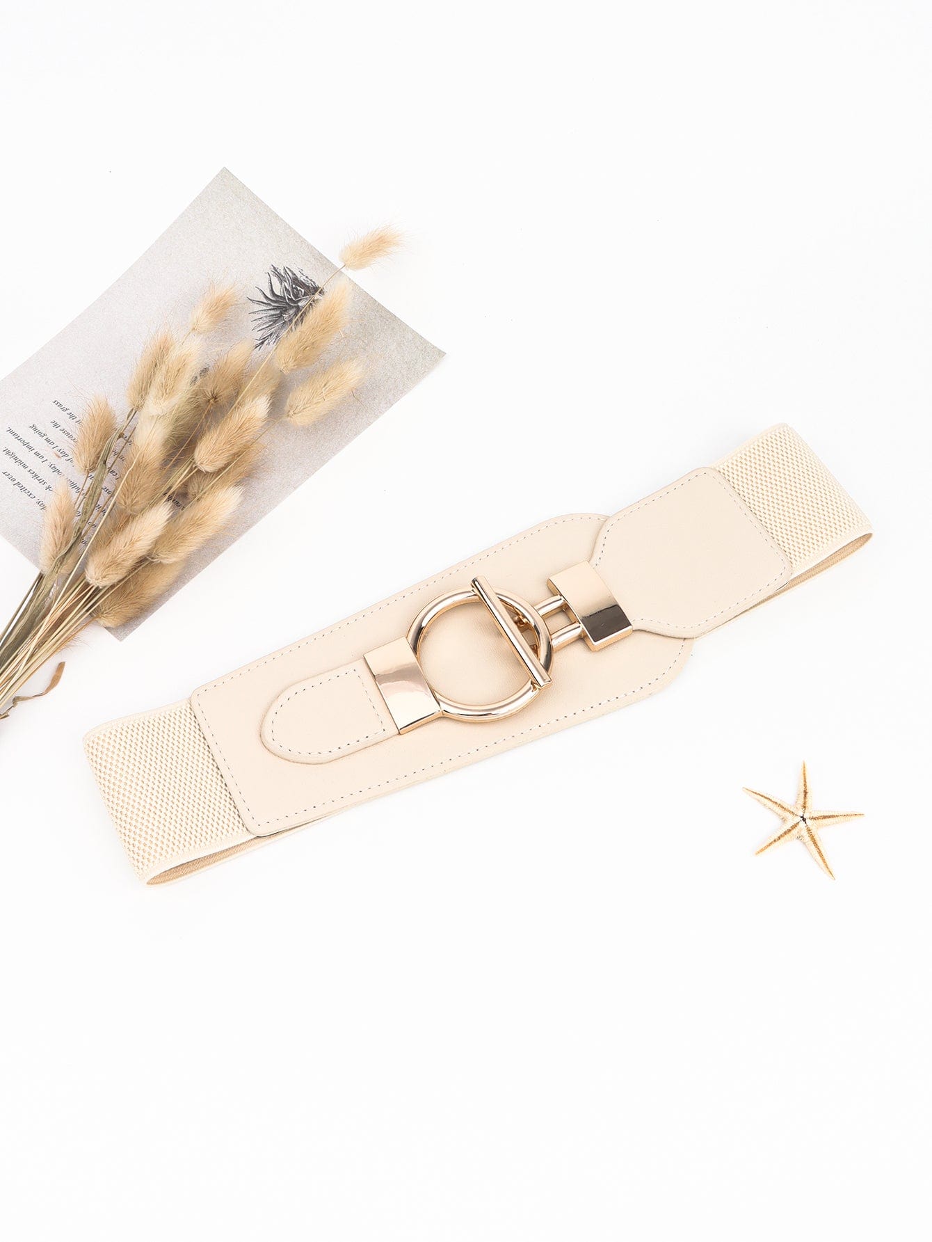 PU Elastic Wide Belt with Alloy Buckle - Body By J'ne