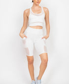 Racerback Mesh Top & Activewear Shorts Set - Body By J'ne