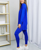 Ready to Relax Full Size Brushed Microfiber Loungewear Set in Bright Blue - Body By J'ne