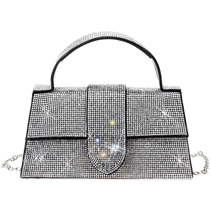 Rhinestone Allover Chic Design Handle Bag - Body By J'ne