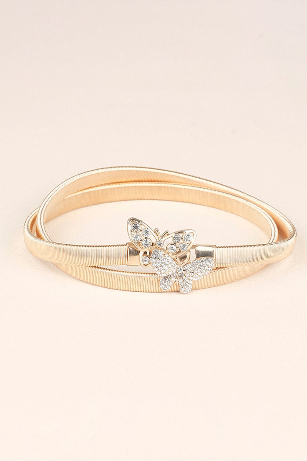 Rhinestone Butterfly Elastic Metal Belt - Body By J'ne