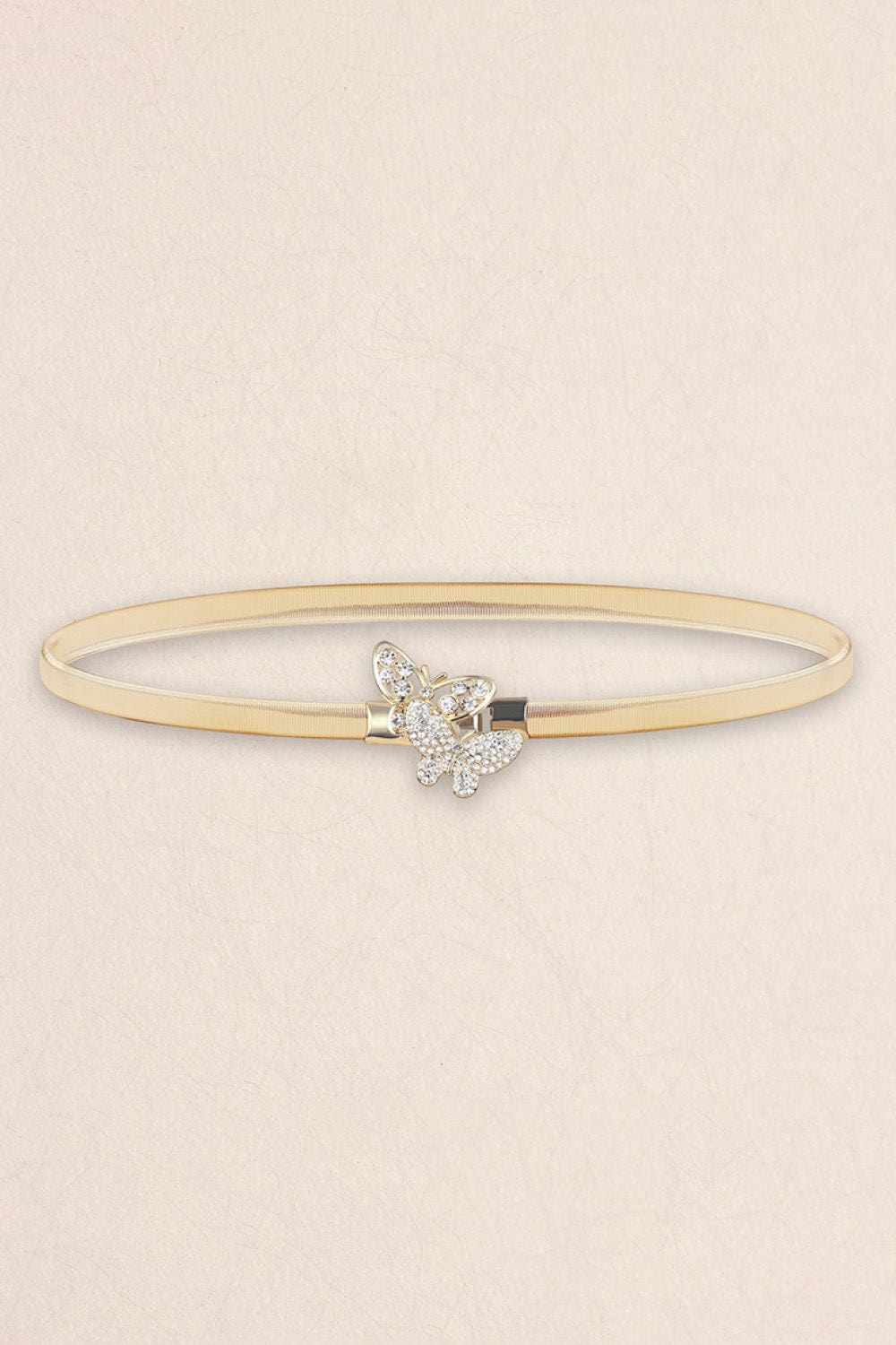 Rhinestone Butterfly Elastic Metal Belt - Body By J'ne