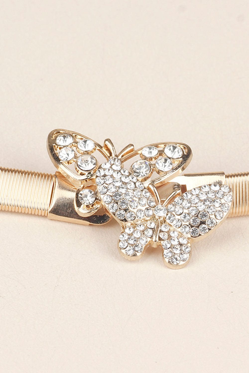 Rhinestone Butterfly Elastic Metal Belt - Body By J'ne