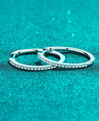 Rhodium-Plated Moissanite Hoop Earrings - Body By J'ne