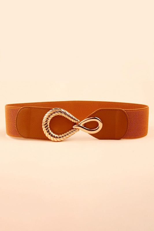 Ribbed Alloy Buckle Elastic Belt - Body By J'ne