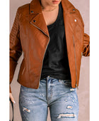 Ribbed Faux Leather Jacket - Body By J'ne