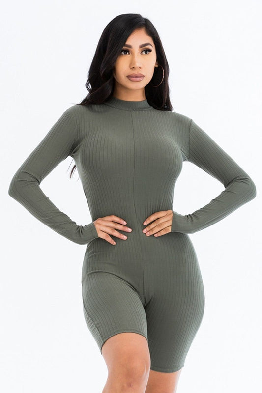 Ribbed Knit Romper - Body By J'ne