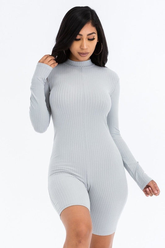 Ribbed Knit Romper - Body By J'ne