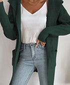 Ribbed Open Front Hooded Cardigan with Pockets - Body By J'ne