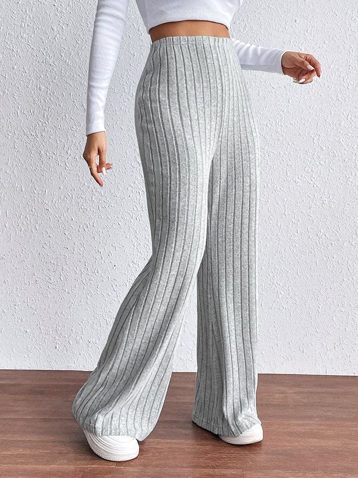 Ribbed Wide Leg Long Pants - Body By J'ne