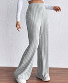 Ribbed Wide Leg Long Pants - Body By J'ne