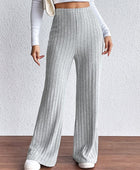 Ribbed Wide Leg Long Pants - Body By J'ne