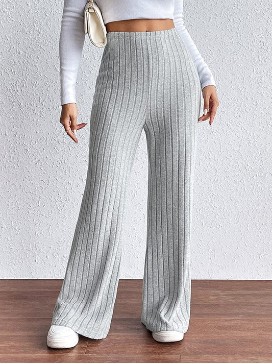 Ribbed Wide Leg Long Pants - Body By J'ne