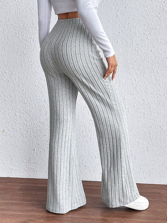 Ribbed Wide Leg Long Pants - Body By J'ne