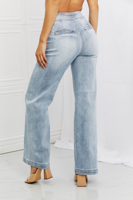 RISEN Full Size Luisa Wide Flare Jeans - Body By J'ne