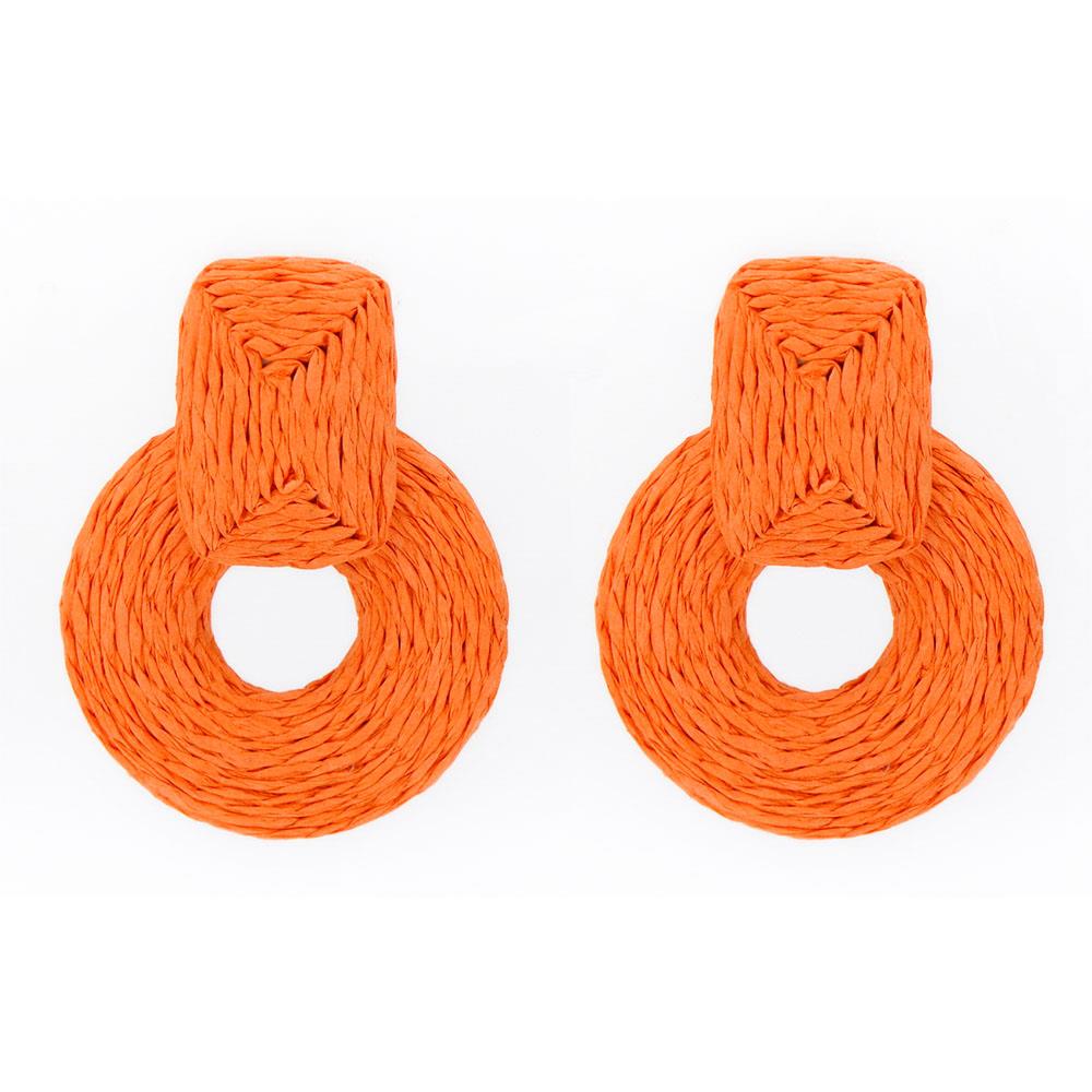 Rnd Col Raffia Wrap Earring - Body By J'ne
