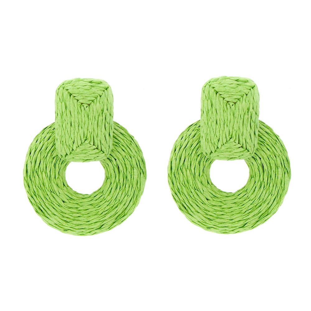 Rnd Col Raffia Wrap Earring - Body By J'ne