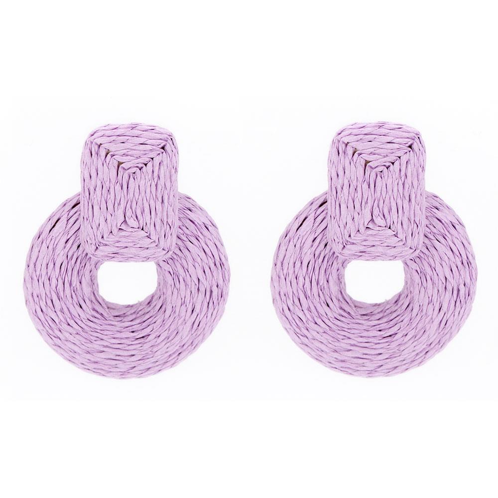 Rnd Col Raffia Wrap Earring - Body By J'ne