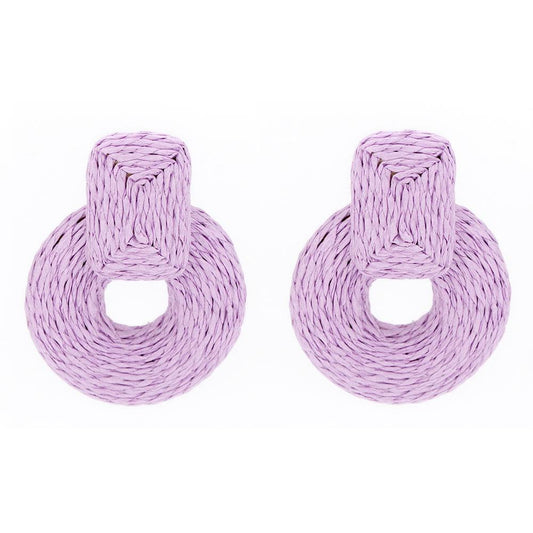 Rnd Col Raffia Wrap Earring - Body By J'ne