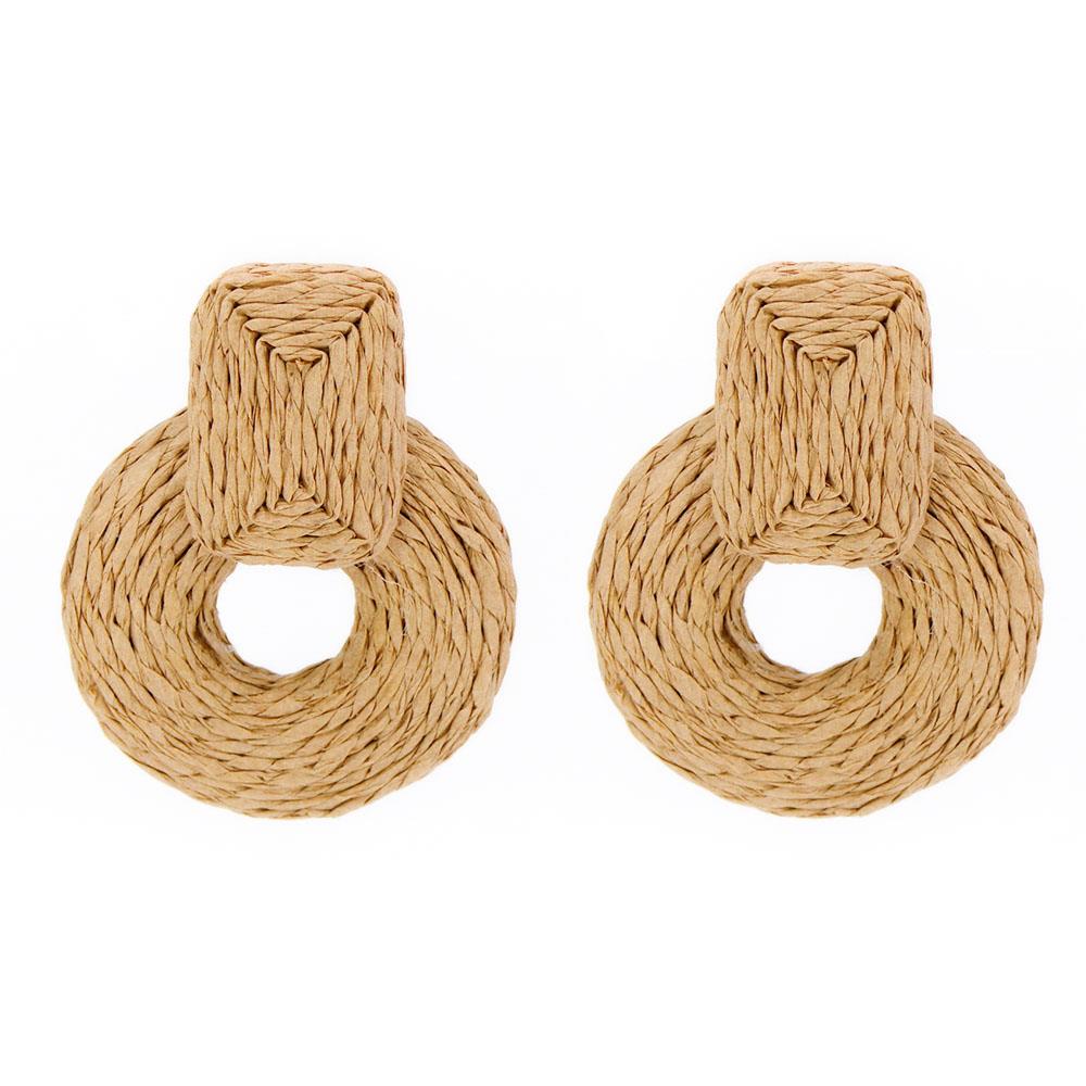 Rnd Col Raffia Wrap Earring - Body By J'ne