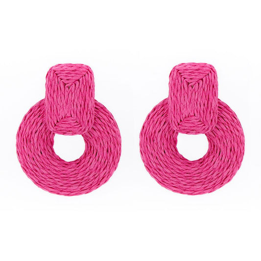 Rnd Col Raffia Wrap Earring - Body By J'ne