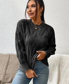 Round Neck Long Sleeve Sweater - Body By J'ne