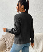 Round Neck Long Sleeve Sweater - Body By J'ne