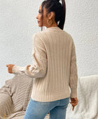 Round Neck Long Sleeve Sweater - Body By J'ne