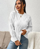 Round Neck Long Sleeve Sweater - Body By J'ne