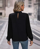 Round Neck Puff Sleeve Blouse - Body By J'ne