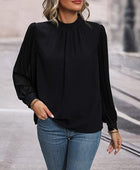 Round Neck Puff Sleeve Blouse - Body By J'ne