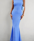 Round Neck Sleeveless Maxi Fishtail Dress - Body By J'ne