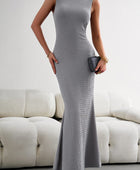 Round Neck Sleeveless Maxi Fishtail Dress - Body By J'ne