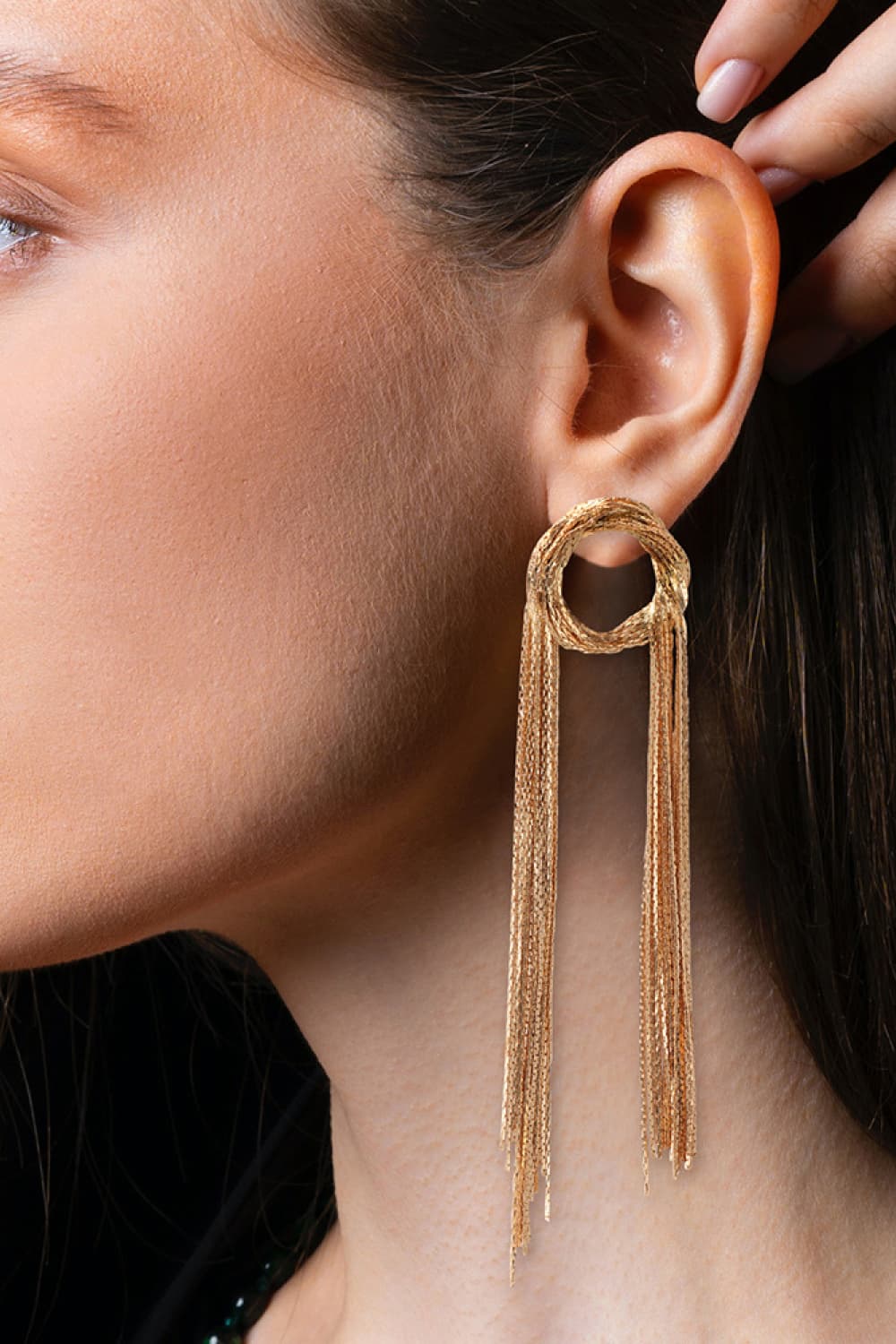 Round Shape Fringed Copper Earrings - Body By J'ne