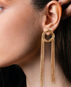 Round Shape Fringed Copper Earrings - Body By J'ne