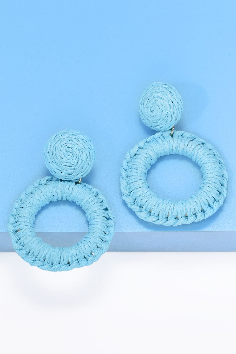 Round Shape Raffia Grass Dangle Earrings - Body By J'ne