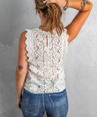 Scalloped V-Neck Lace Tank - Body By J'ne