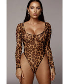 Scoop Neck Cheetah Mesh Bodysuit - Body By J'ne