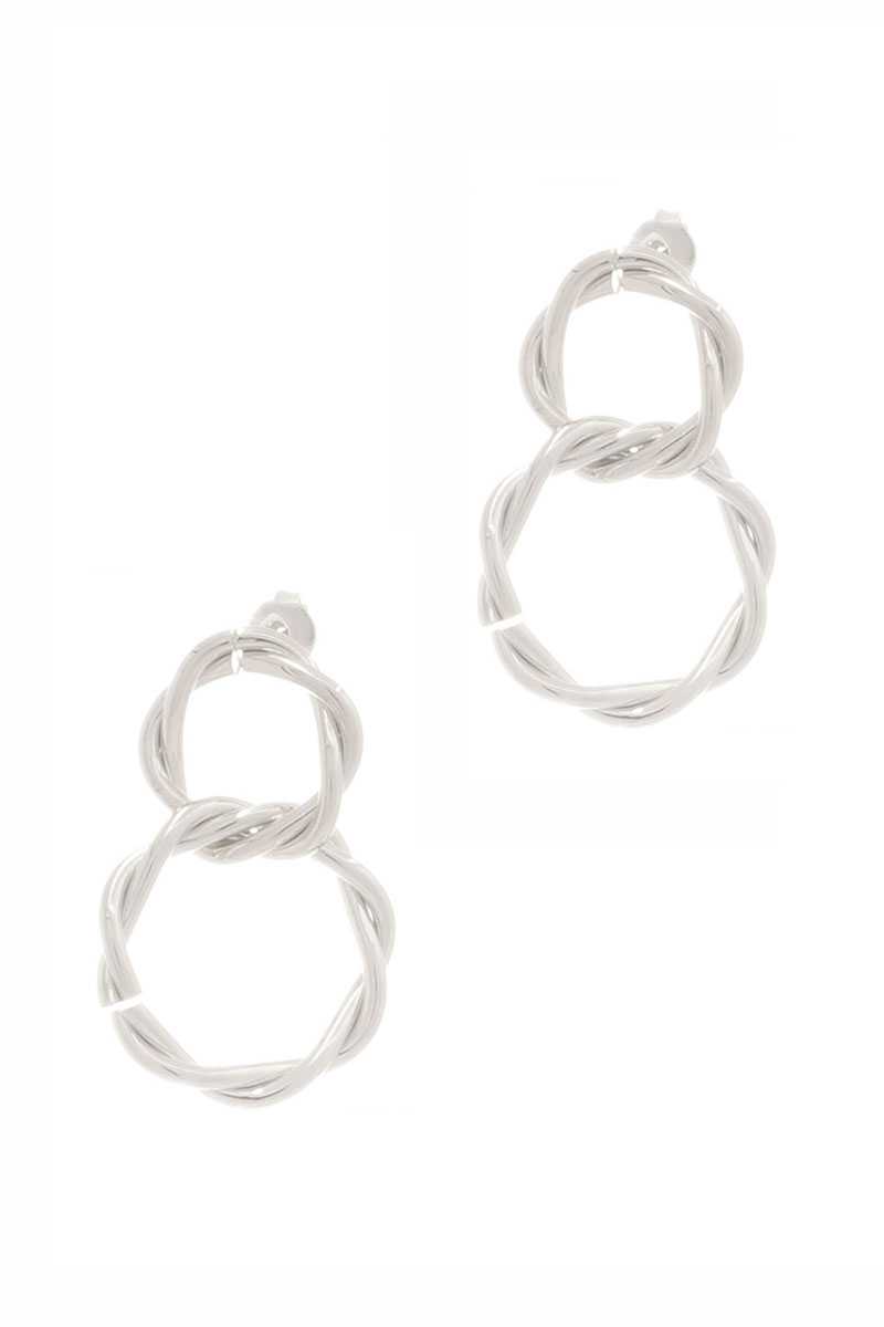 Secret Box Double Twist Metal Dangle Stud Earring - Body By J'ne