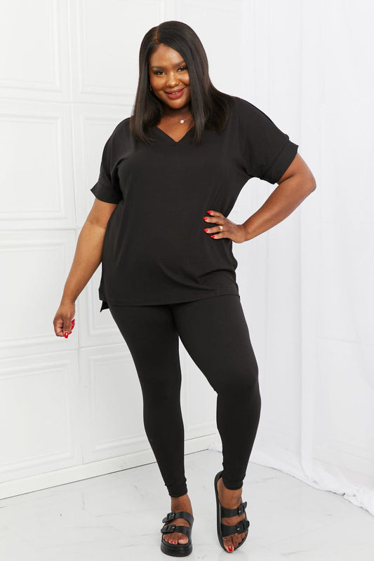 Self Love Full Size Brushed DTY Microfiber Lounge Set in Black - Body By J'ne