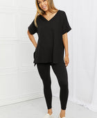 Self Love Full Size Brushed DTY Microfiber Lounge Set in Black - Body By J'ne