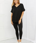 Self Love Full Size Brushed DTY Microfiber Lounge Set in Black - Body By J'ne